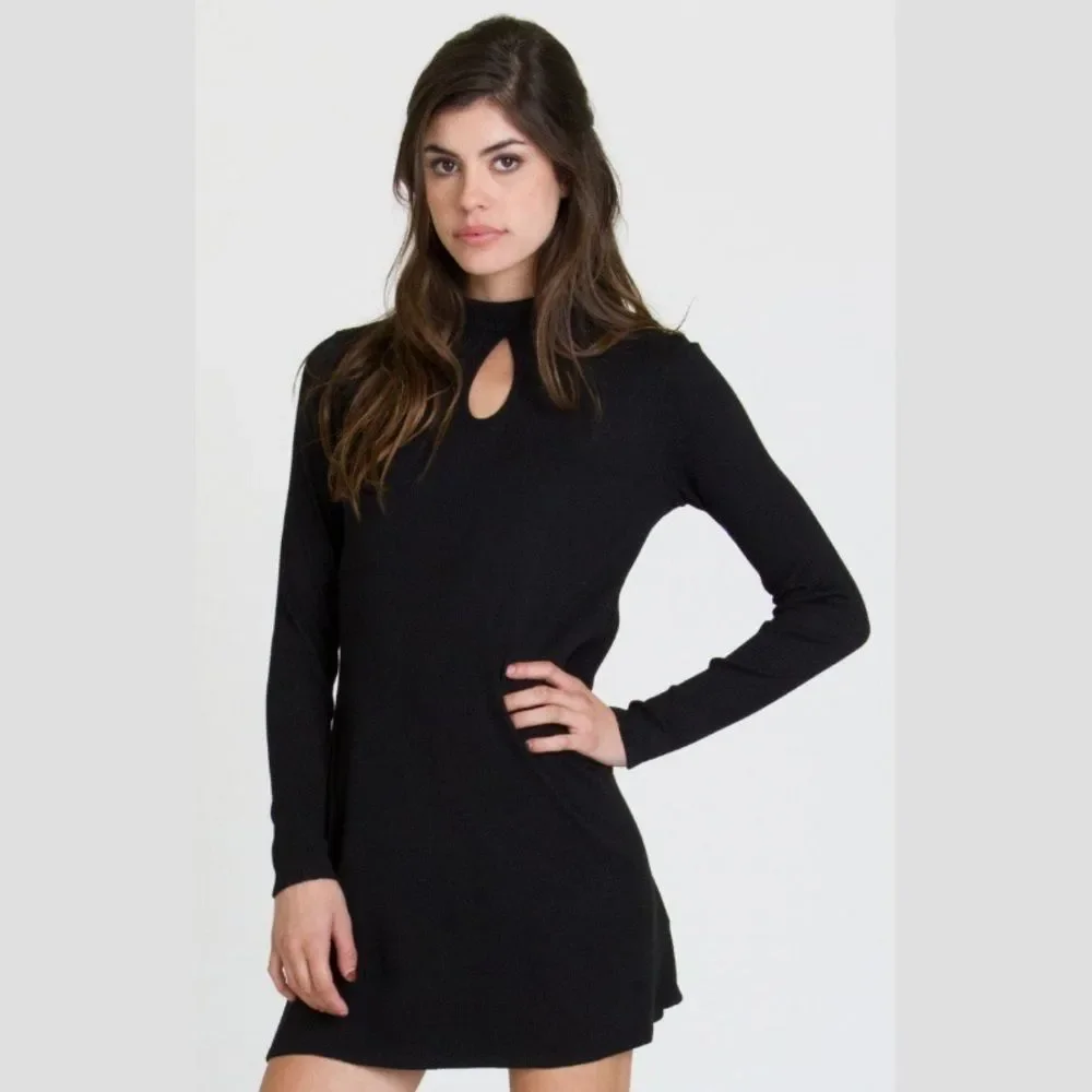 3/$30 RVCA Mockneck Ribbed Mini Dress - Picture 1 of 6